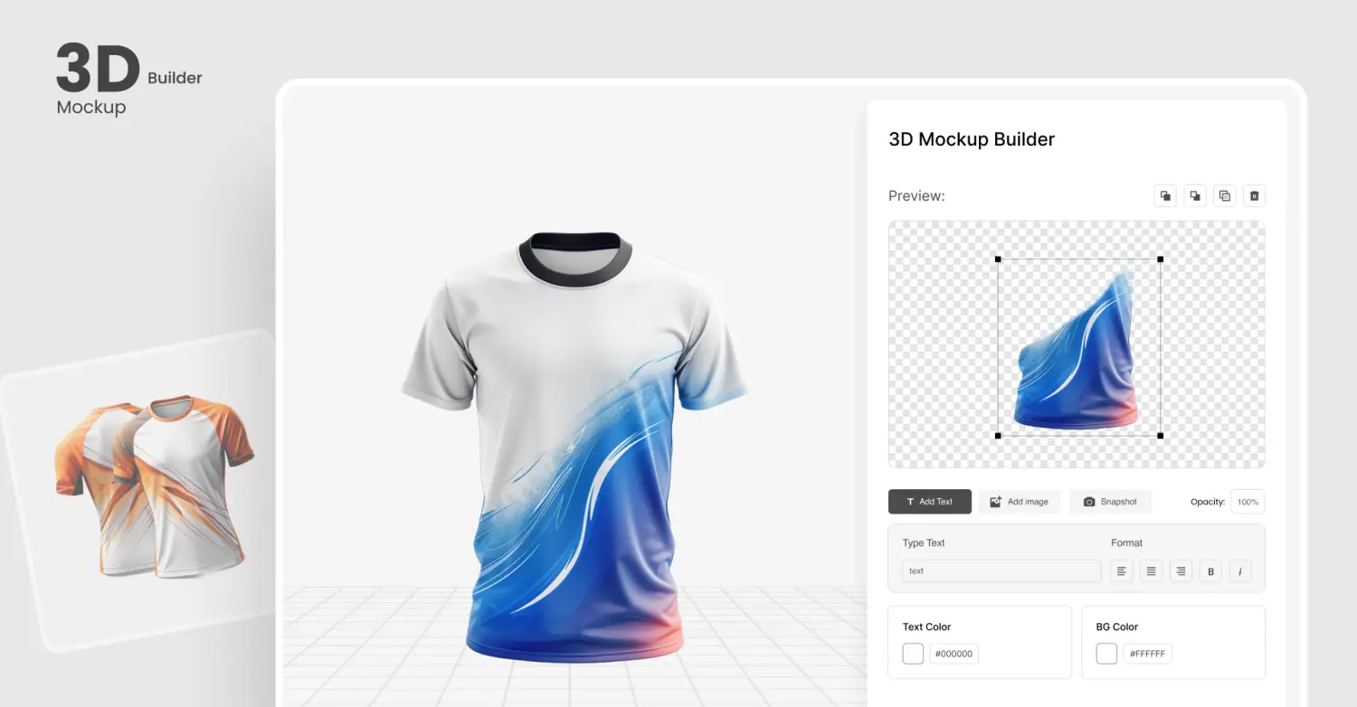 2D design canvas with text, image and layer controls